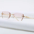 Очки для близорукости ZIROSAT 58069, очки для чтения без оправы с алмазной оправой, титановые очки для женщин