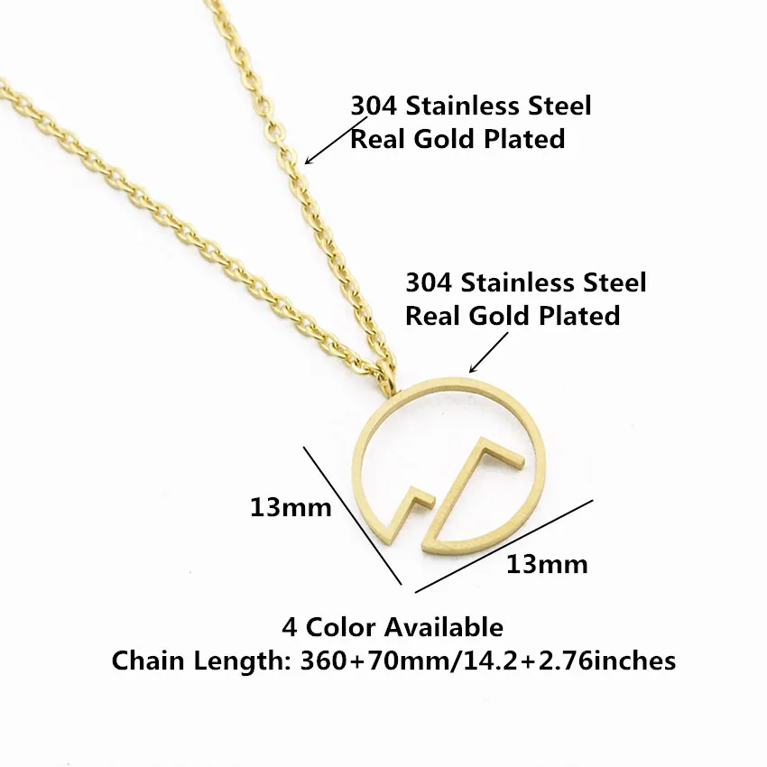 Минималистское ожерелье с подвеской из нержавеющей стали цвета розового золота