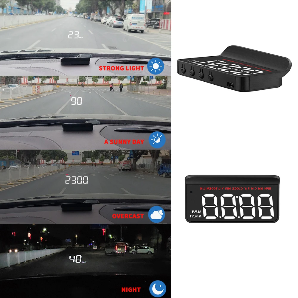 1 шт. M5 OBD Автомобильный проектор Hud система предупреждения о скорости и