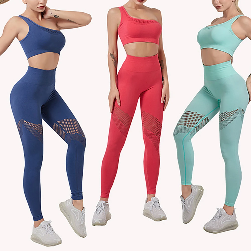 Костюм спортивный женский бесшовный для фитнеса и йоги спортивная одежда