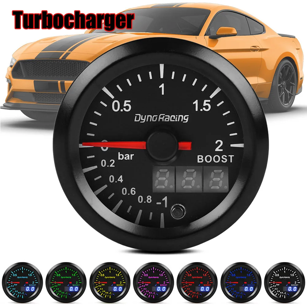 

Car Turbocharger 3 Digits Display Auto Modification 12V 52mm Pointer Universal TD326
