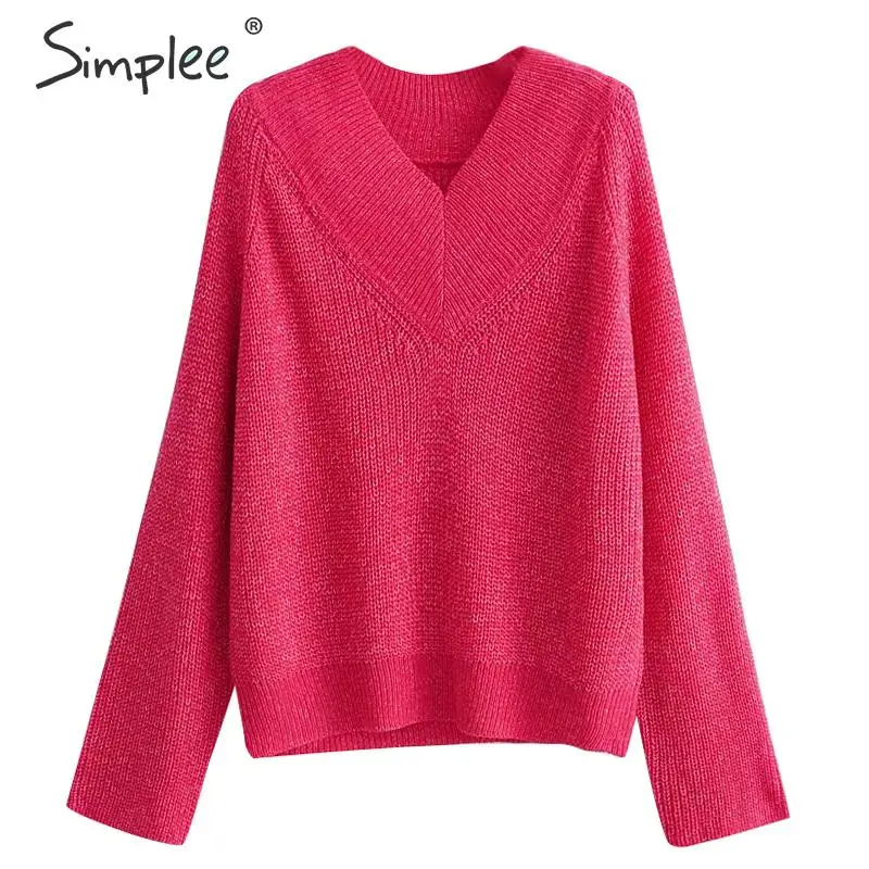 Simplee Элегантное джемпер с длинным рукавом Вязаная пуловер осень-зима | Женская