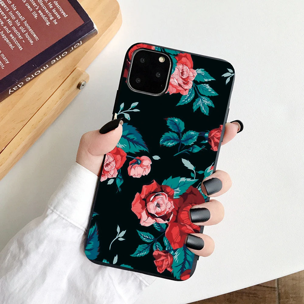 07 3D Рельефный цветок изысканный чехол s для Apple iPhone 8 7 Plus X ТПУ силиконовый мягкий чехол для iPhone 6S 5S SE XS 11Pro Max XR - Цвет: 07