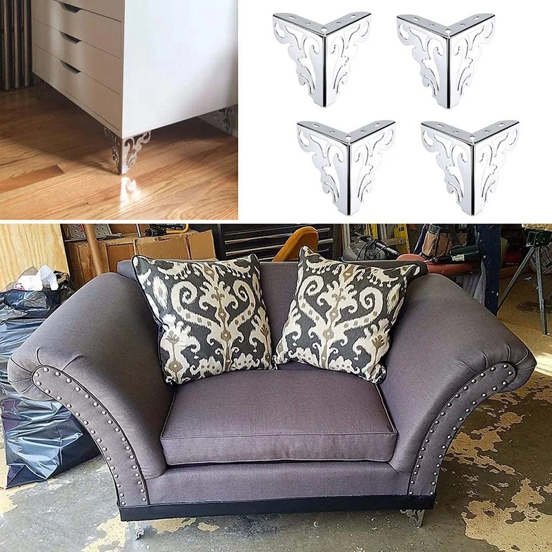 

Hot 4-Piece Set of Metal Furniture Legs and Feet Modern Sofa Cabinet Legs Patterned Metal Sofa Feet