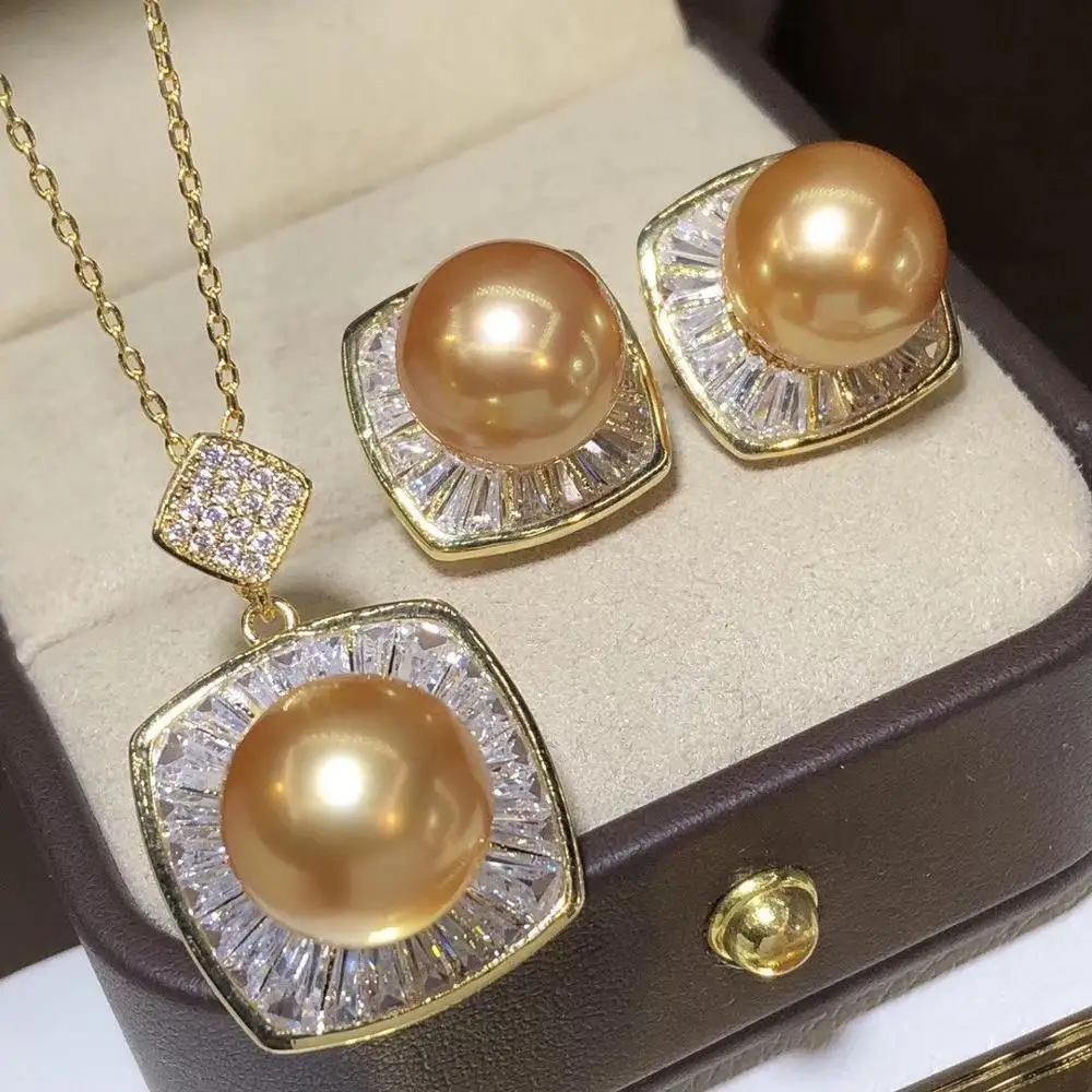 Женский жемчужный комплект D511 ювелирное изделие круглой формы 8-12 мм из