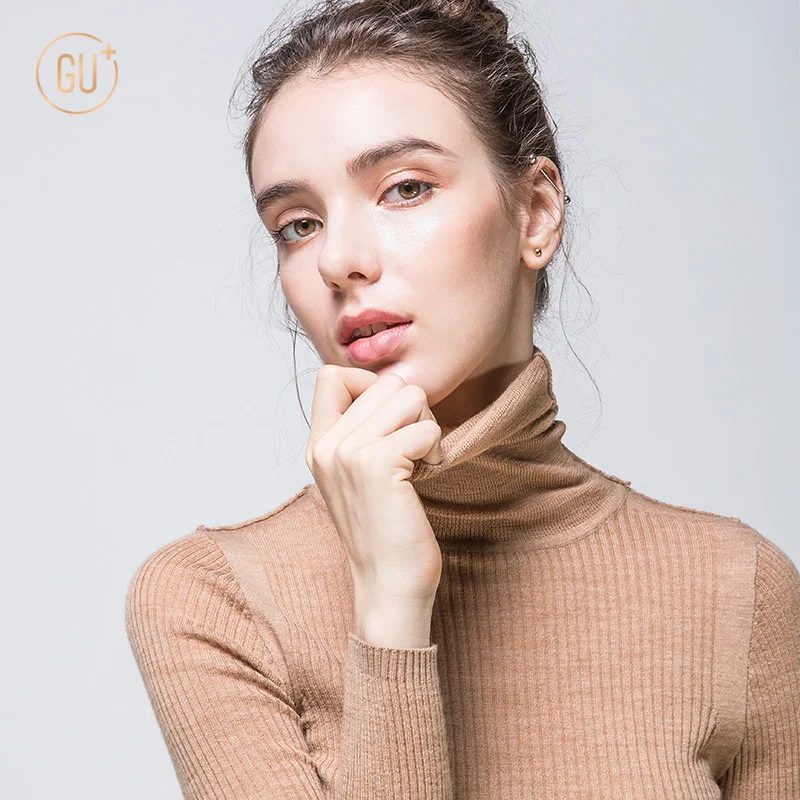 

Свитер из мериноса с ворсом и высоким воротником, Облегающая рубашка с длинным рукавом, женский осенний свитер W11690211