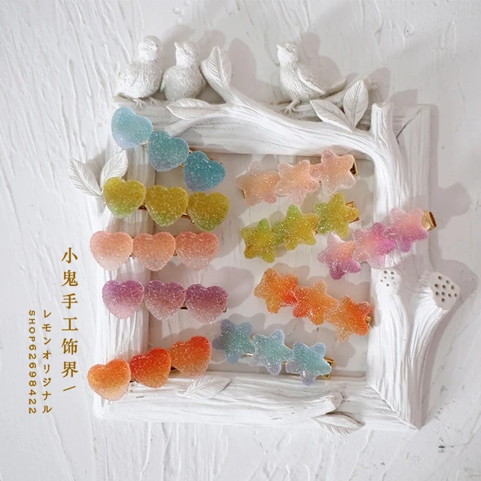 

Candy Color Hairclip Love Headdress Color Small Clip Headdress Ins Wind Japanese
