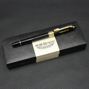 Перьевые ручки Hero, 0,5 мм, с пером, черные, красные, ручка с синими чернилами и Подарочная коробка, 1 шт.