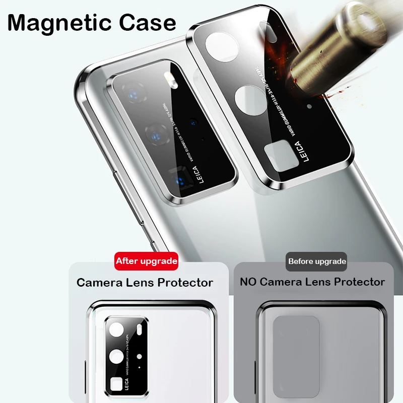 360 полностью металлический магнитный чехол для Huawei P40 Pro Plus P50 Honor 80 алюминиевый