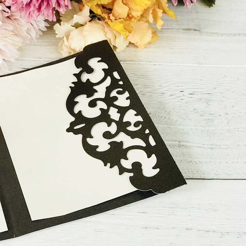 Свадебные пригласительные штампы с кружевной каймой для резки металла новинка