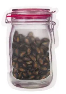 red 4pcs 4 шт./партия многоразовые портативные сумки на молнии с баночкой Mason Jar для домашнего хранения герметичные пакеты для хранения пищевых продуктов мешочки для закусок сэндвич Ziplock - Цвет: red 4pcs