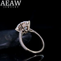 aeaw 1 0ct 2 0ct 3 0ct 4 0ct round cut 14k white gold yellow gold moissanite ring original dazzling jewelry for girl for women
