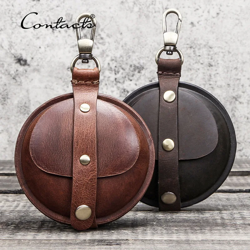 

2020 retro crazy unisex leather multifunctional coin purse data cable bag bluetooth headset case