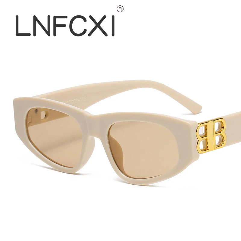 

LNFCXI New Women Sunglasses Vintage Square Sunglasses Brand Designer Female Eyeglass Cat Eye Sunglasses UV400