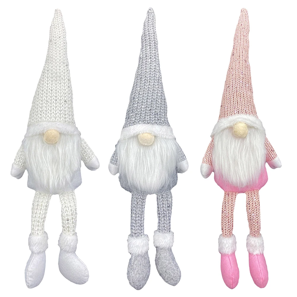 

Knitted Hat Doll Christmas Faceless White Beard Gnome Decor Home Gift Merry Christmas Ornament New Year Table Tree Hanging Craft