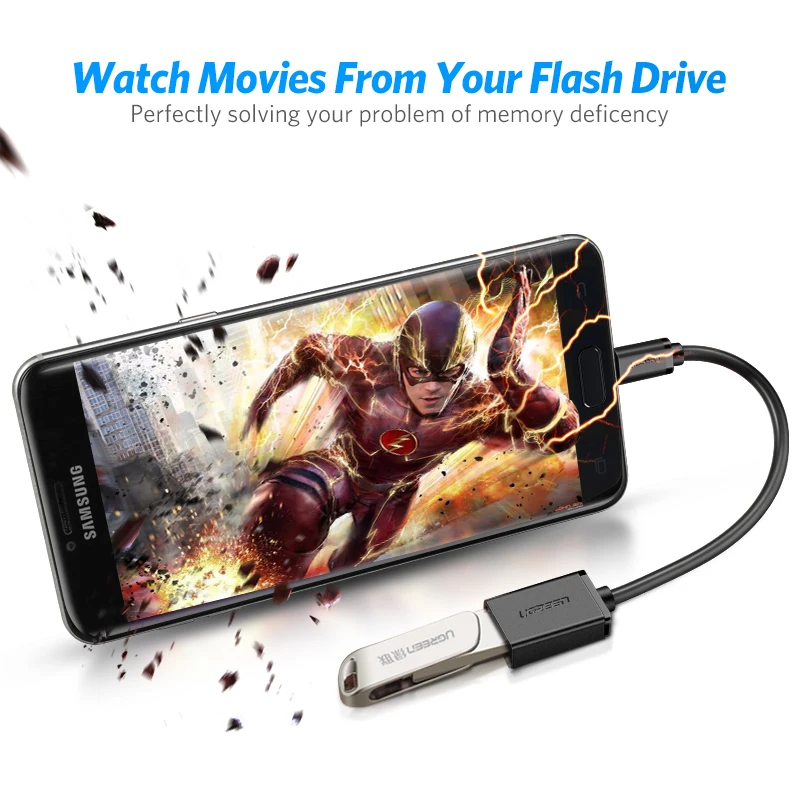 UGREEN Micro USB OTG Cable Adapter for Xiaomi Redmi Note 5 Micro USB Connector For Samsung S6 Tablet Android USB 2.0 OTG Adapter