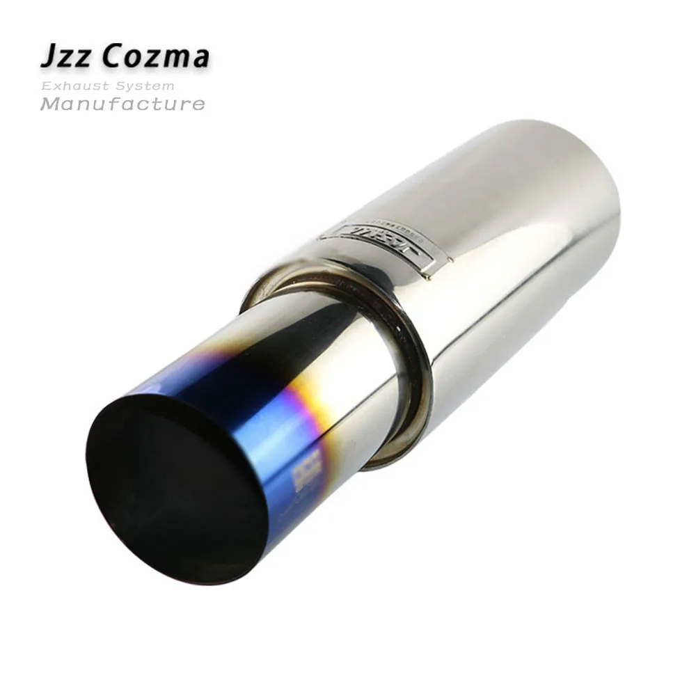 Универсальный глушитель JZZ 76 мм из нержавеющей стали 304 синего цвета выхлопная