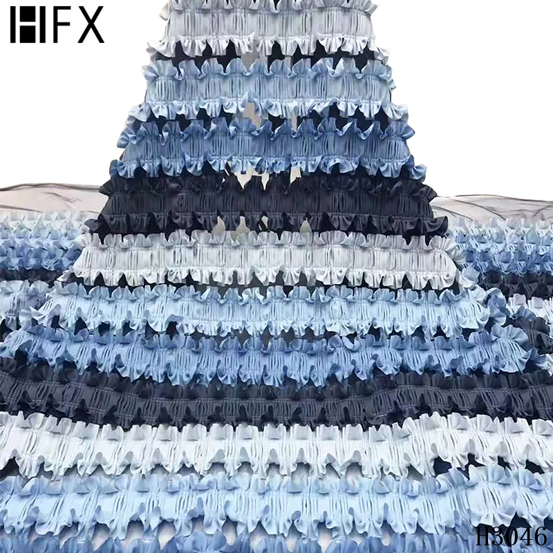 HFX высокое качество фиолетовые кружева с пайетками ткань нигерийская кружевная