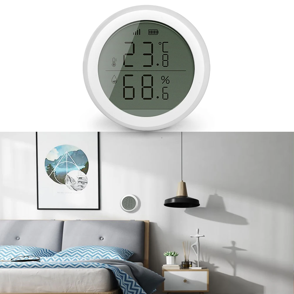 

Zigbee Environment Temperature Humidity Sensor Tuya APP Wireless Control Smart Home Sensor With Display Work With Gateway Hub