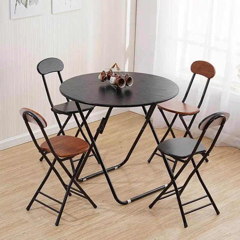 Folding Table Household Round Small Portable Dining Rental Room Simple Four-person Ins Net Red |