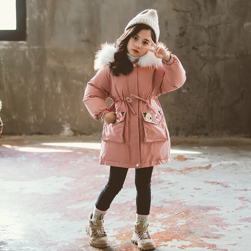 

2019 Girls Winter Jacket Clothing Thicken Warm Coat Children Winter Hooded Down Cotton Jacket 4 10 12 Years Korean Kids Clothes