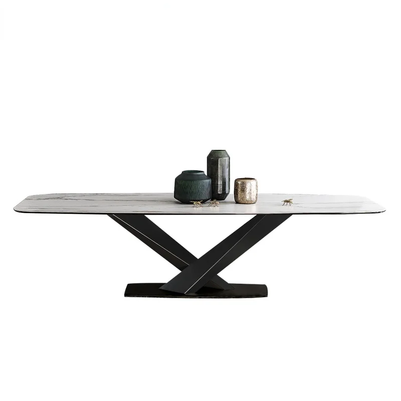 

Rama Dymasty now simple Nordic restaurant marble dining table rectangular table