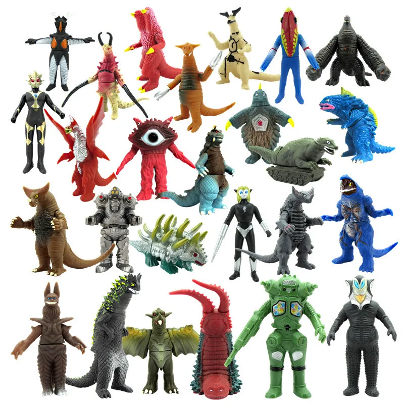 

About 13 cm high soft glue monster children's toys such as Ultraman Gomoralide king dolls with movable joints small monsters