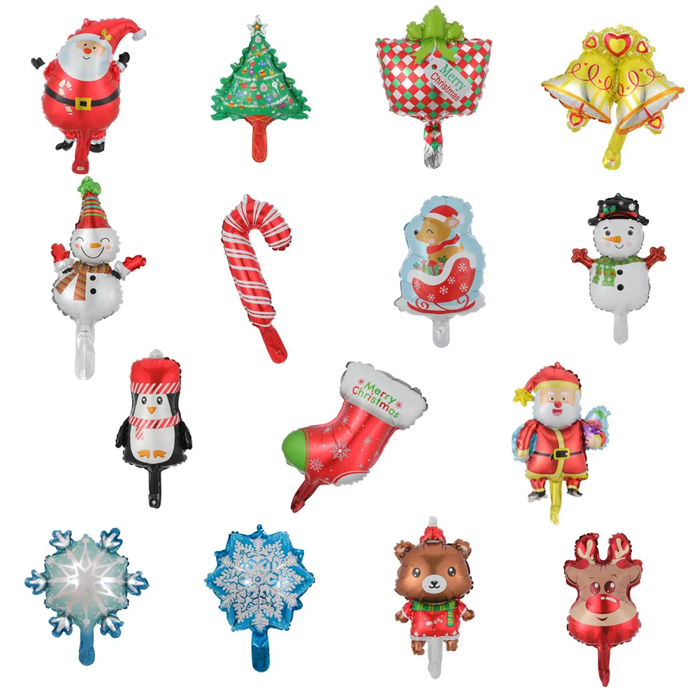 

10pcs Mini Christmas Balloons Santa Claus Snowman Elk Air Globos Noel Bell Inflatable Toys Kid Christmas Decoration Navidad 2022