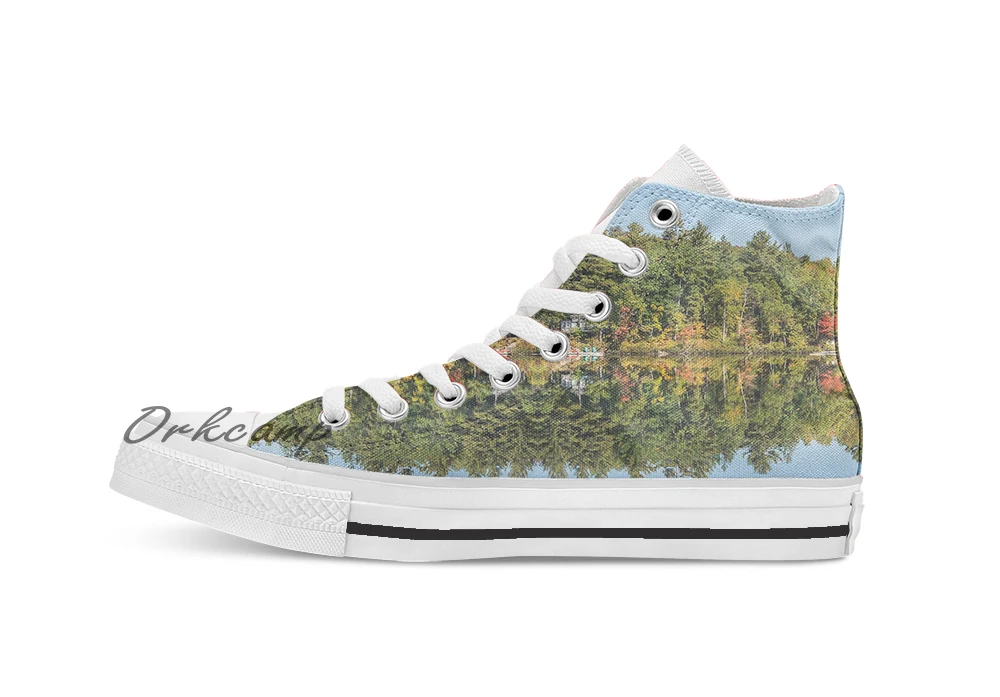 Повседневная парусиновая обувь с высоким берцем на шнуровке кроссовки Прямая