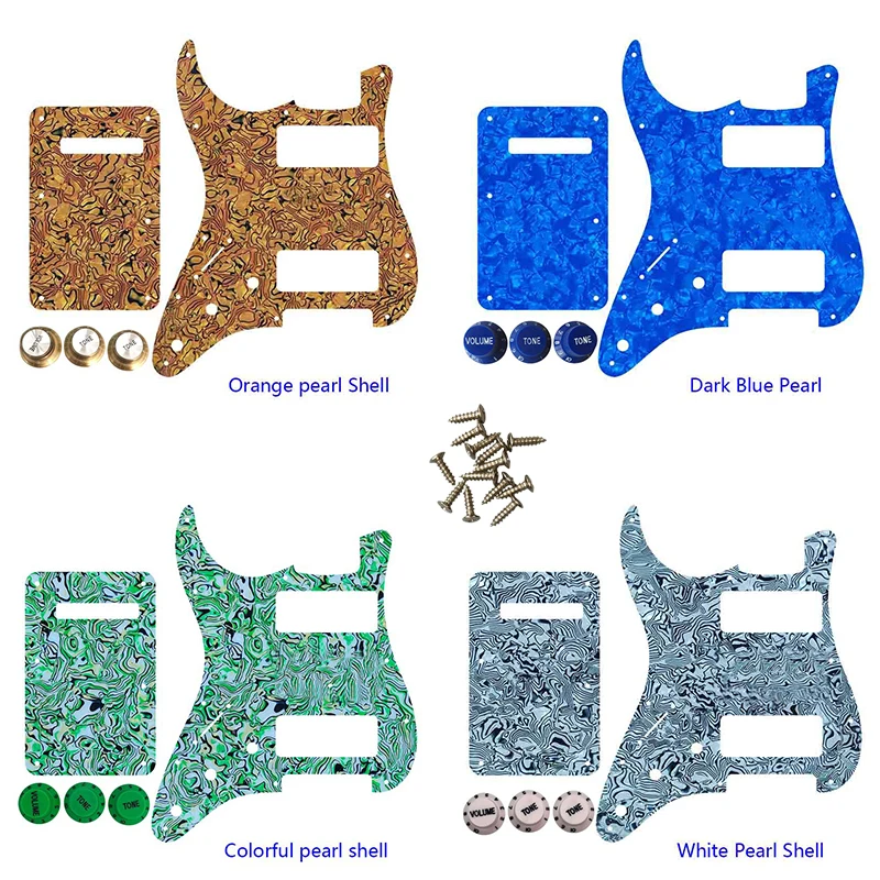 

Great Quality Parts 2 P90 Guitar Pickguard For Left Handed US 11 Screw Holes Strat 2 P90S Humbucker & Back Plate & Control Knob