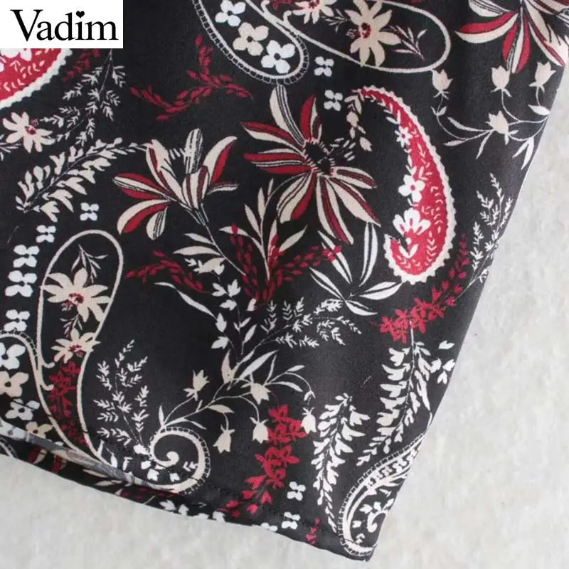 Vadim женское Плиссированное мини-платье с цветочным принтом пейсли завязками