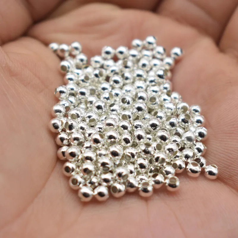 

2-10MM Ball Crimp End Beads Perforated Iron Beads Friendly Nickel-free Positioning Beads Diy Jewelry Making Findings Accessories