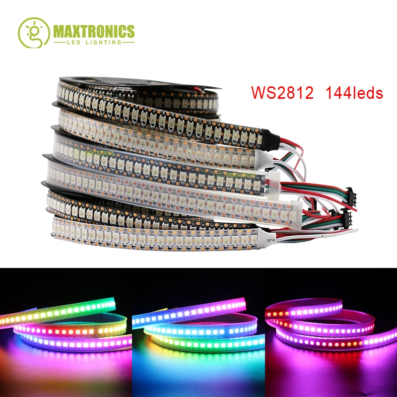 Светодиодная лента WS2812B WS2812 черная/белая водонепроницаемая IP30/65/67 5 в пост. Тока м |