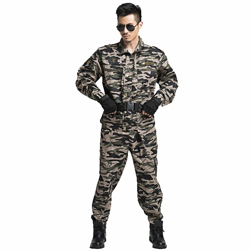 

Military Uniform Tactical Camouflage Combat Clothing Men Army Special Forces Soldier Training Work Wear Adult Clothes Pant Set
