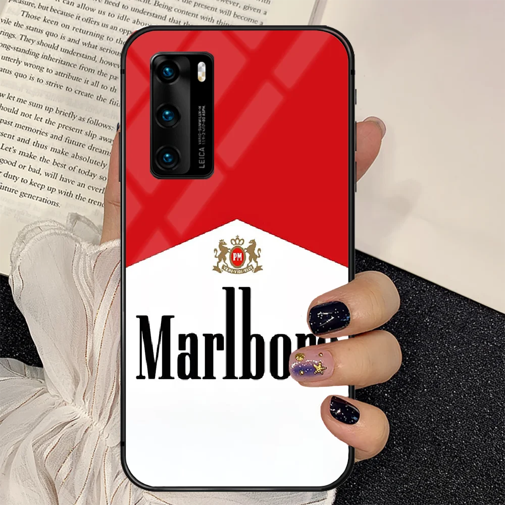 

Marlboros Cigarette Phone Tempered Glass Case Cover For Huawei P Nova Mate 5T 20 30 40 E Pro Lite Smart 2019 2021 3D Phone case