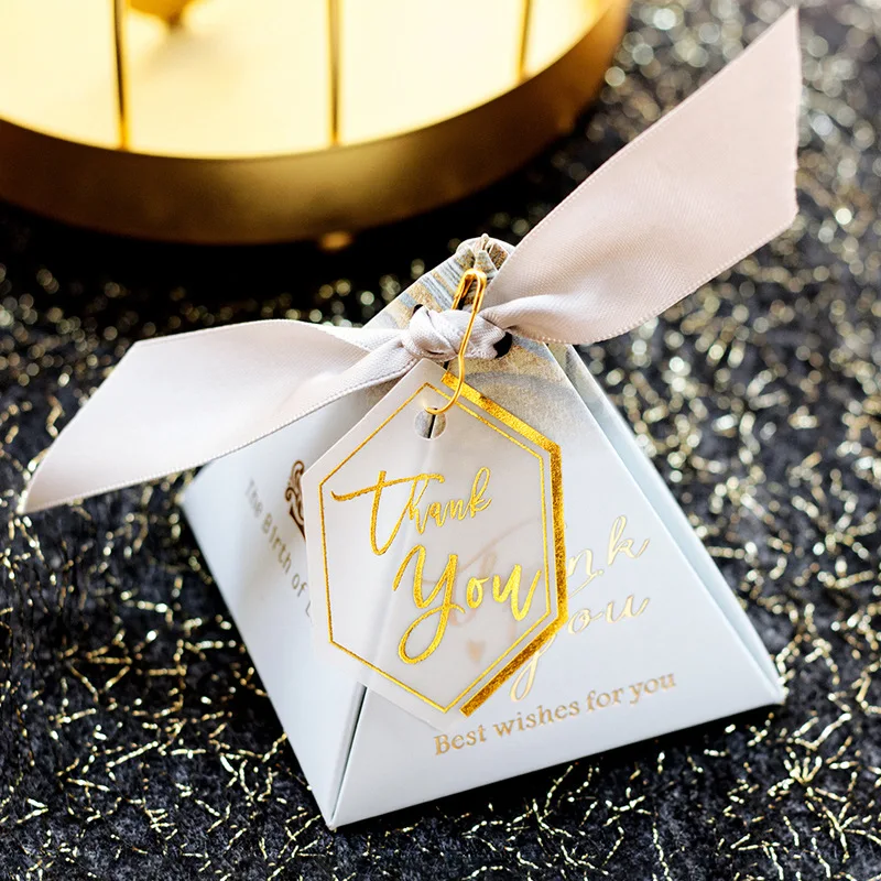 Треугольная коробка для конфет в виде пирамиды свадебные сувениры и подарочные