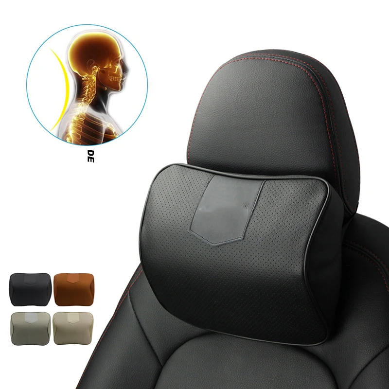 Автомобильная подушка для шеи из натуральной кожи 1 шт. облегчения боли в шее