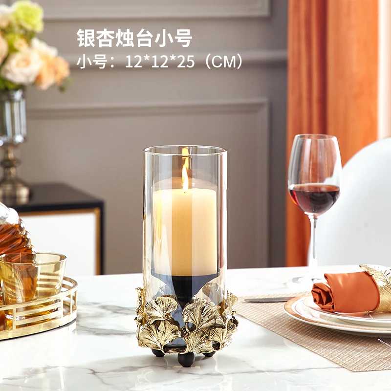 

Beautiful Metal Decorative Crystal Golden Candle Holders Mercury Glass Stand Christmas Candlestick Living Room Decoration II50ZT