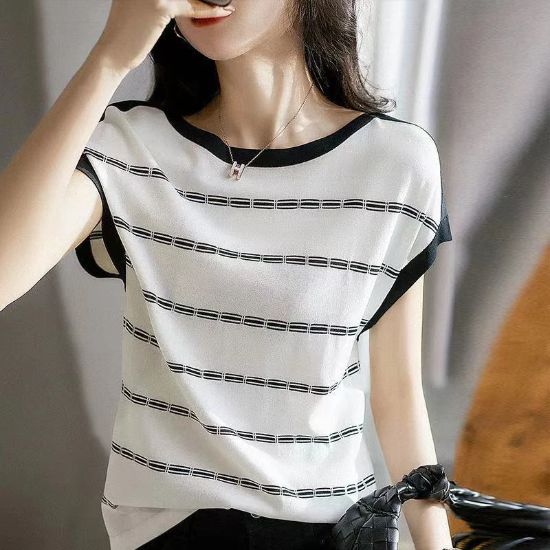 

Summer Patchwork Camis Basic Corset Femme Striped O-Neck Crop Top Women Clothes Casual Tanks Camis Blusas Slim Tops Tees Woman
