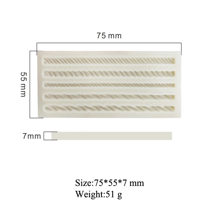 Meibum Cake Edge Decorating Tool Party Silicone Fondant Mold Braided Rope Sugarcraft Mould Kitchenware Pastry Baking Tray |