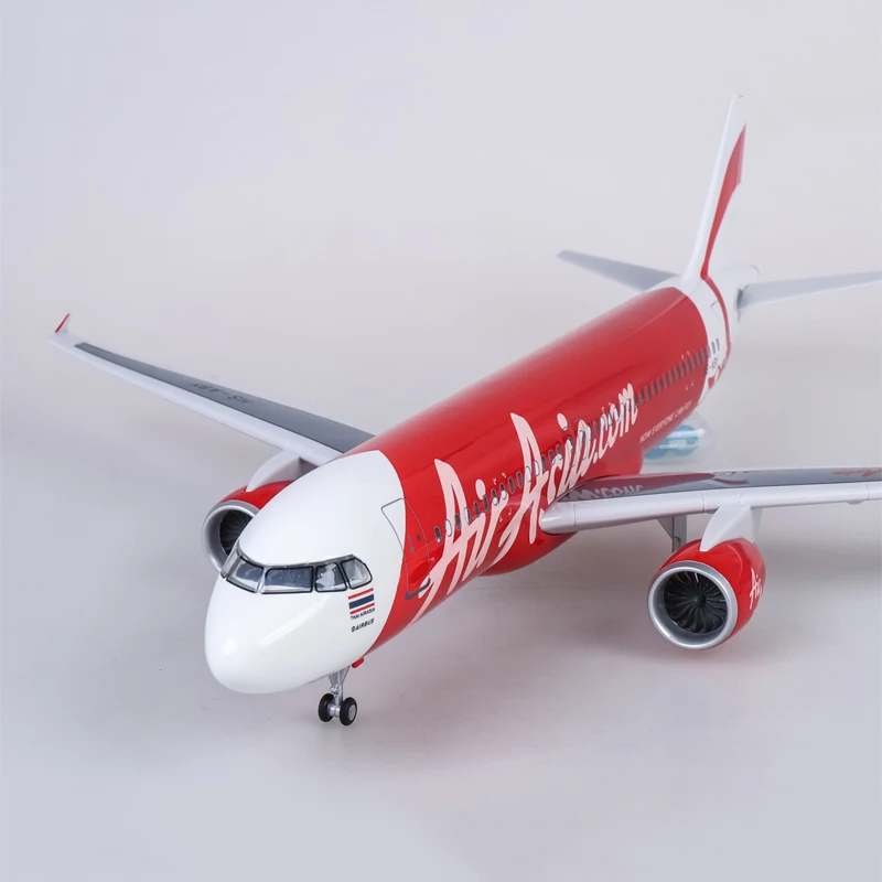 1/80 масштаб 47 см самолет Airbus A320 NEO воздушная Азия. Com модель самолета светодиодный свет и колесо шасси литье под давлением модель самолёта из смолы игрушка