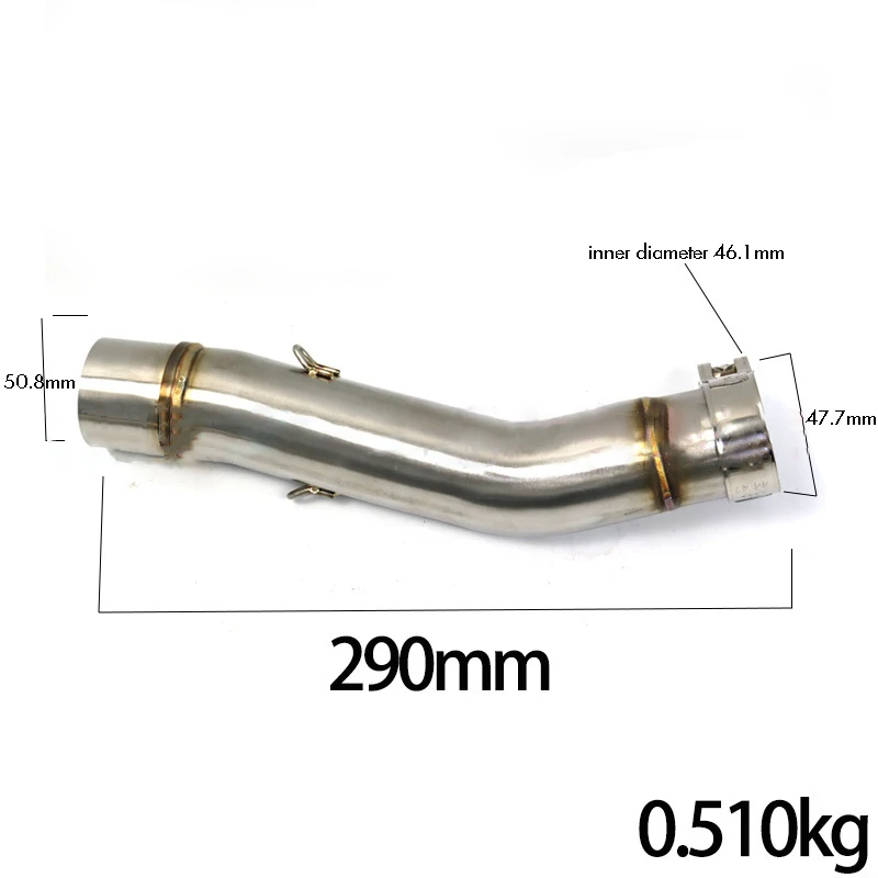 

Средняя выхлопная труба мотоцикла 51 мм впускное отверстие, Соединительный адаптер средней трубы из нержавеющей стали длиной 29 см