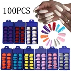 100 шт., искусственные ногти разных размеров, 14 цветов