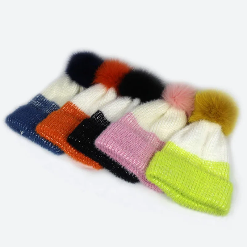 Женская зимняя шапка с помпоном из натурального Лисьего меха | Аксессуары для