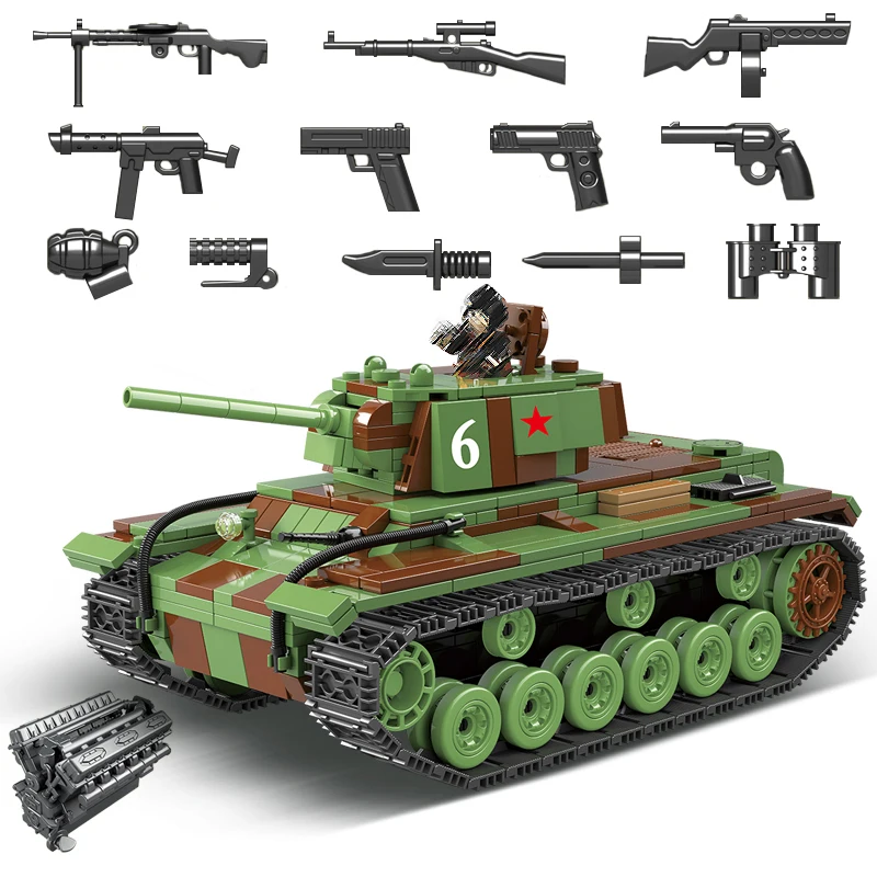 768 штук военный Советского Союза KV 1 тяжелый танк строительные блоки WW2 бак