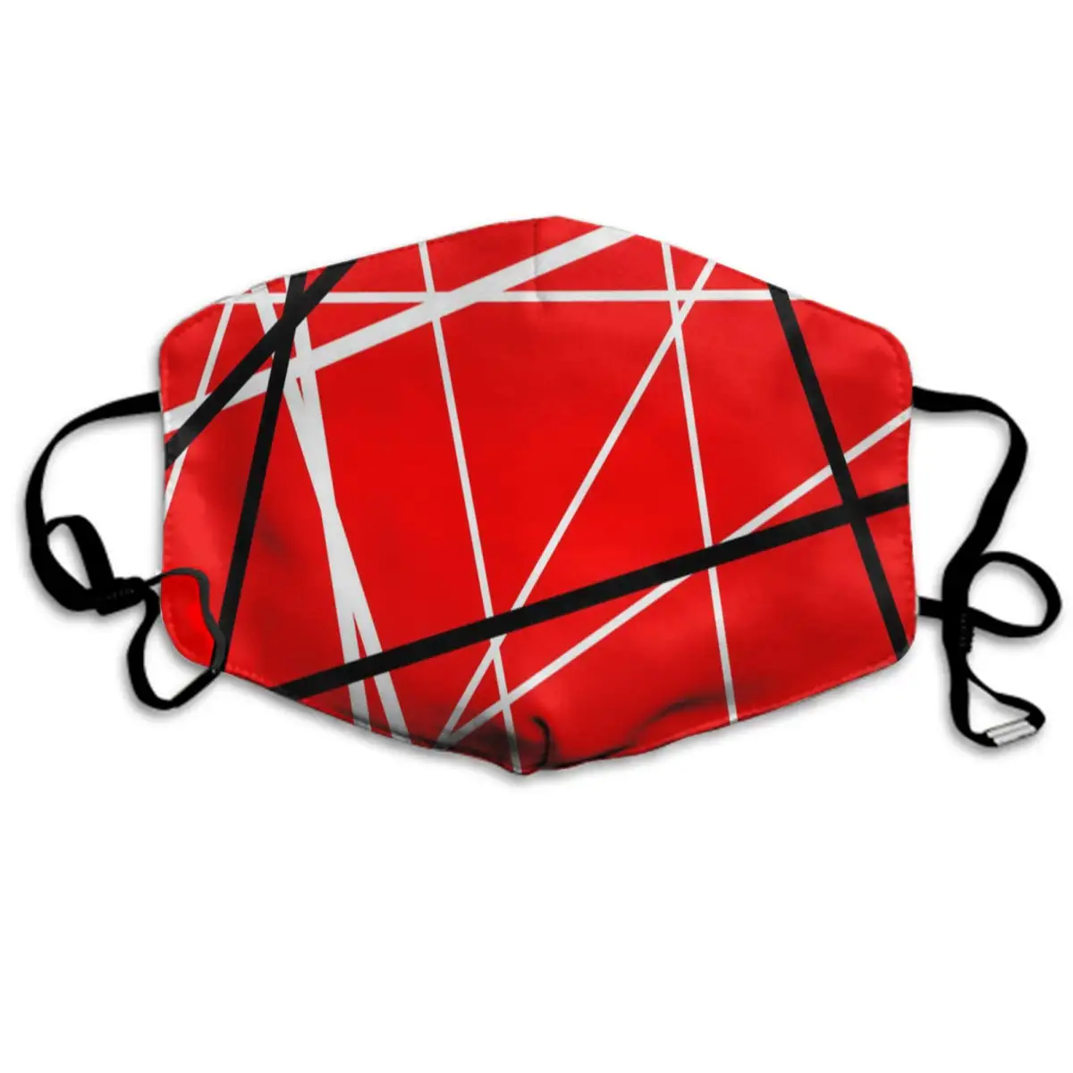 

Comfortable Two Layer Dust Mask, Soft Red with Black White Stripes Color Print Face Mask Cover Mouth for Adults and Teens