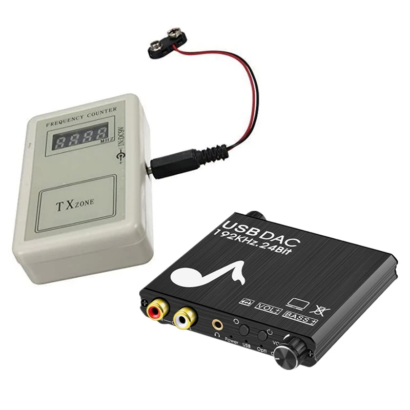 

Handheld Remote Control Wireless Frequency Meter Counter Tester 250-450MHZ with Digital to Analog Audio Converter