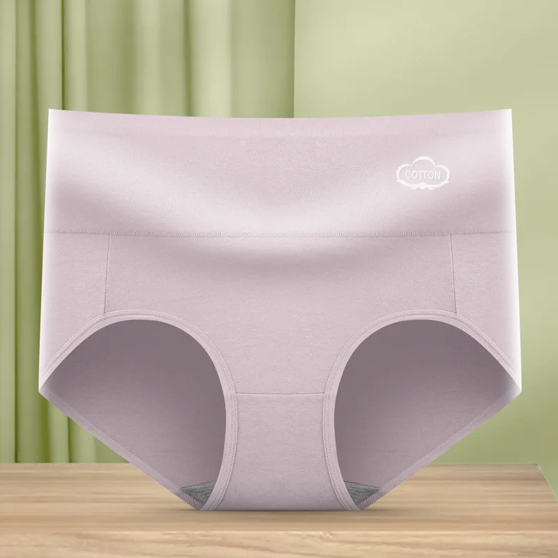 

Новое Женское хлопковое нижнее белье с завышенной талией, бесшовные сексуальные брифы, женские розовые трусики