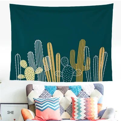 Свежий Зеленый Кактус настенный гобелен гостиная художественные декорации