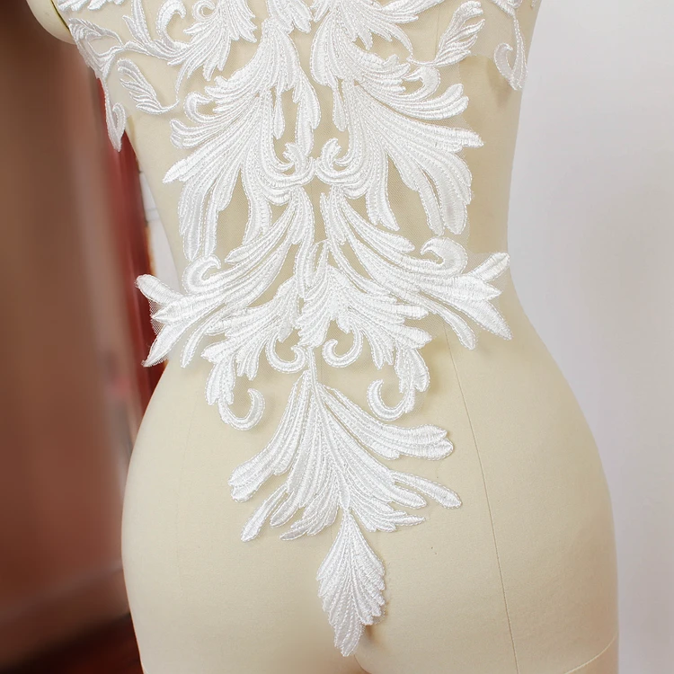1Piece Cotton Thread Lace Flower Accessories Handmade Diy Materials High-end Wedding Dress Decoration Large Back Applique | Дом и сад